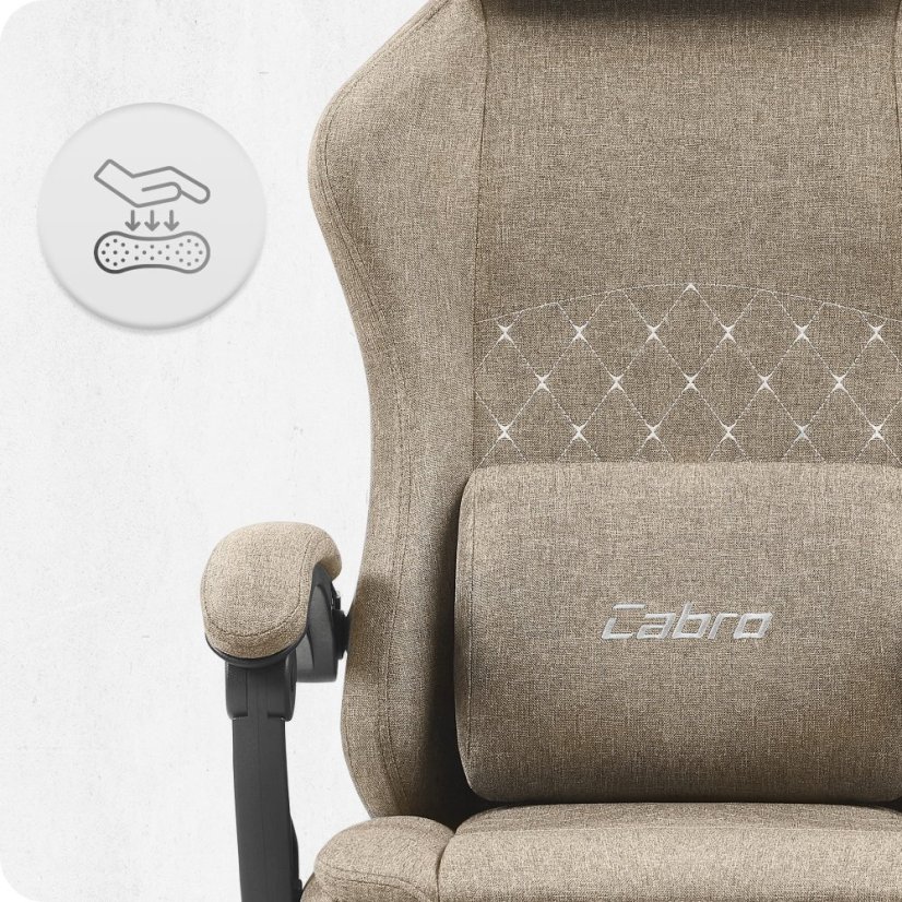 CABRO C503 dizajnerska gamerska stolica s osloncem za noge, do 150 kg, bež