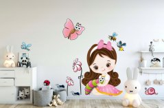 Krásná dětská nálepka na zeď s motivem děvčátka