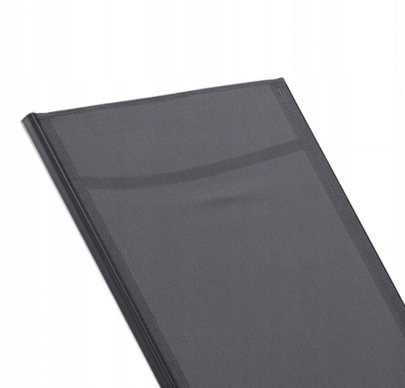 Polohovateľné záhradné lehátko tmavosivé