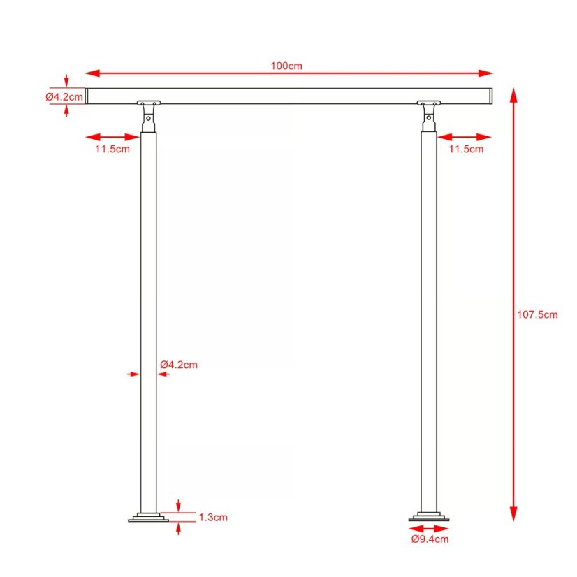 Balustradă pentru scări din oțel inoxidabil fără trepte