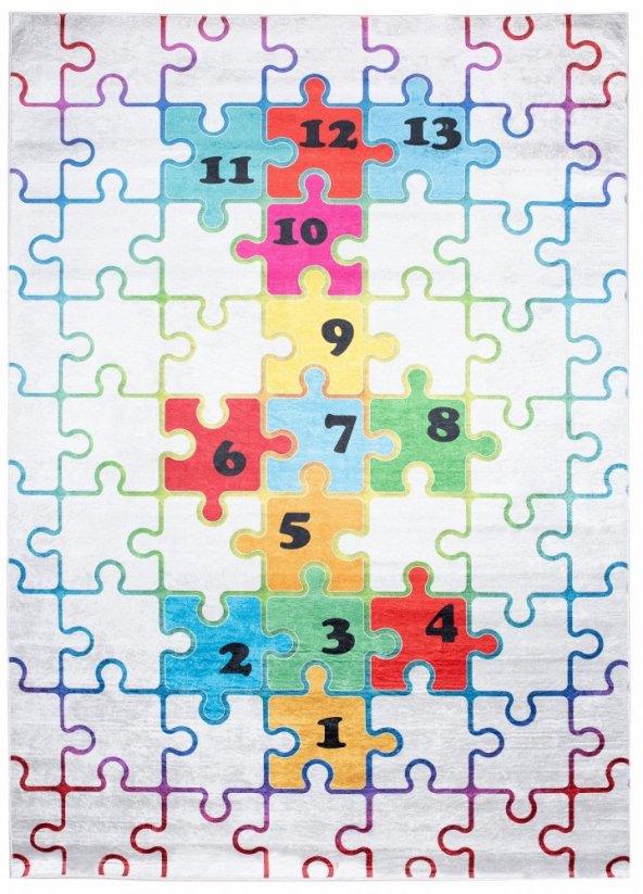 Dětský koberec s barevným motivem puzzle - Rozměr koberce: Šířka: 120 cm | Délka: 170 cm