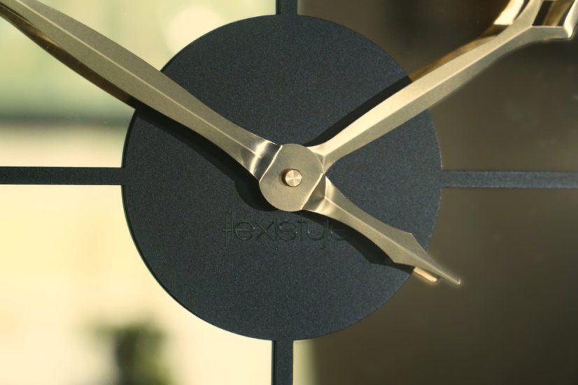Ceas de perete metalic 50 cm cu oglindă aurie