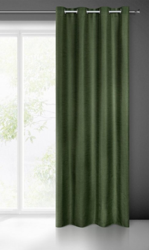 Jednobarevný zatemňovací závěs zelené barvy 140 x 250 cm