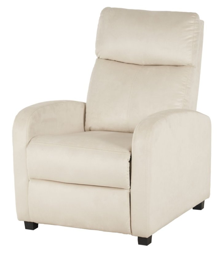 Bež žametni naslanjajoči fotelj