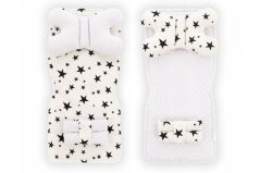 Kinderwagenmatte Weiß/Schwarz mit Sternmotiv