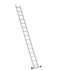 Aluminijasta enodelna nosilna lestev, 15 stopnic in nosilnost 150 kg