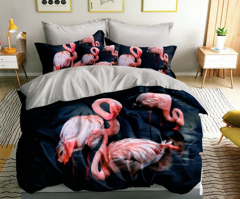 Egzotikus ágynemű flamingó motívummal
