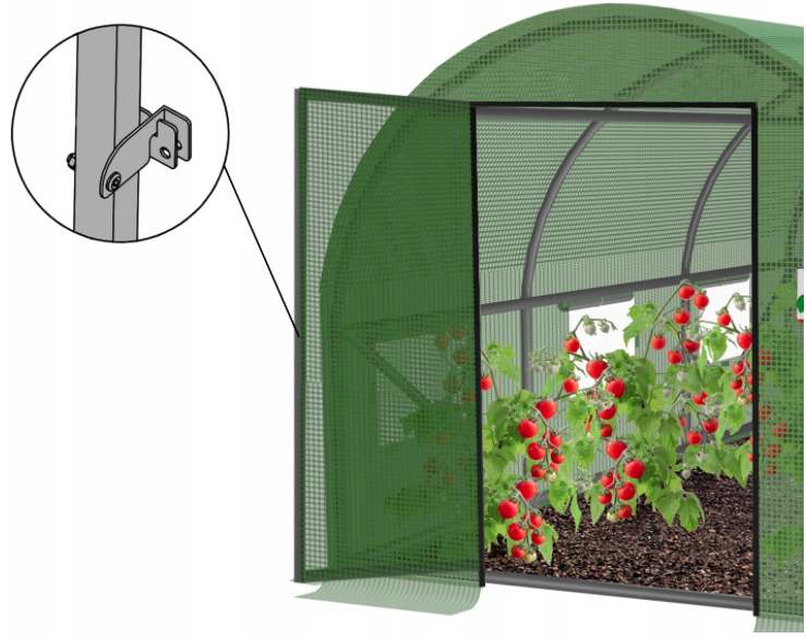 Záhradný fóliovník EXTRA 2 x 3 m s dverami na pántoch