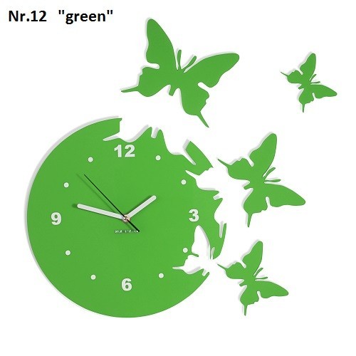 Ceas de perete modern cu fluturi