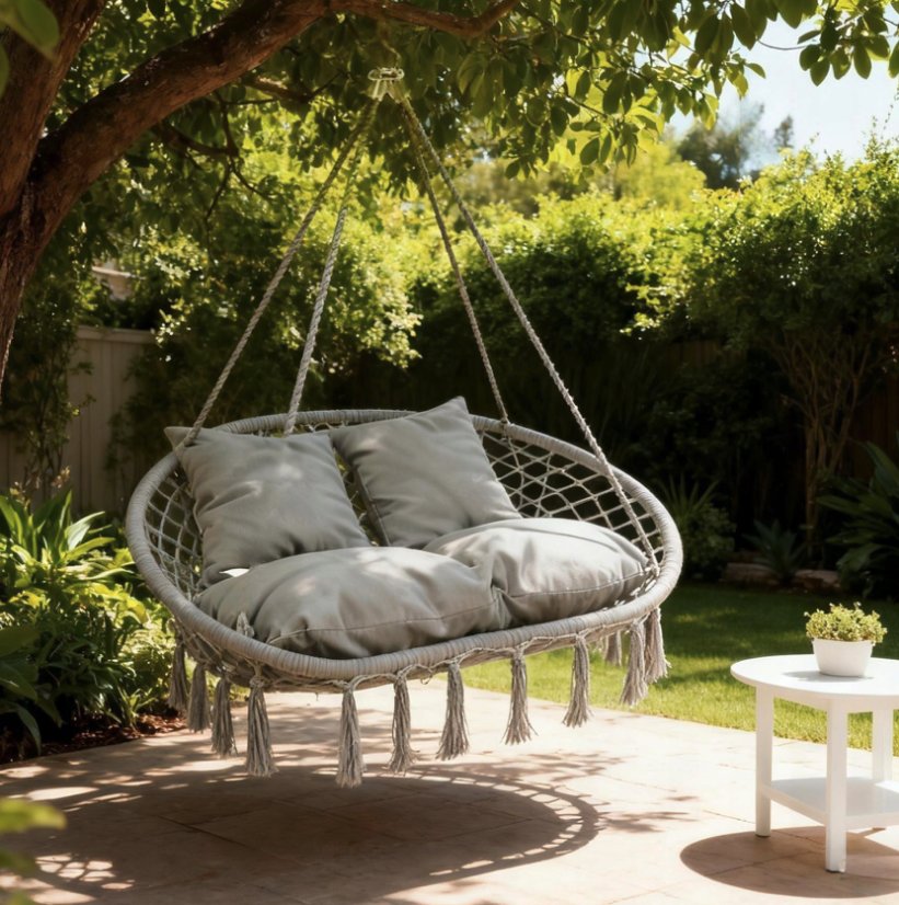 Závesné kreslo, bocianie hniezdo pre 2 osoby –  320 kg