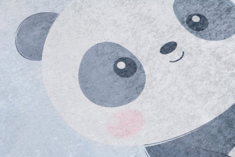 Kinderteppich mit einem niedlichen Panda auf einer Wolke