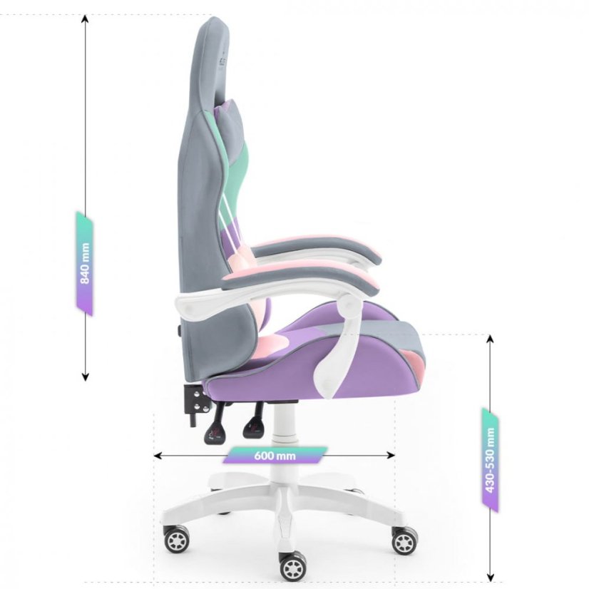 Rainbow gamer szék pasztellszínű
