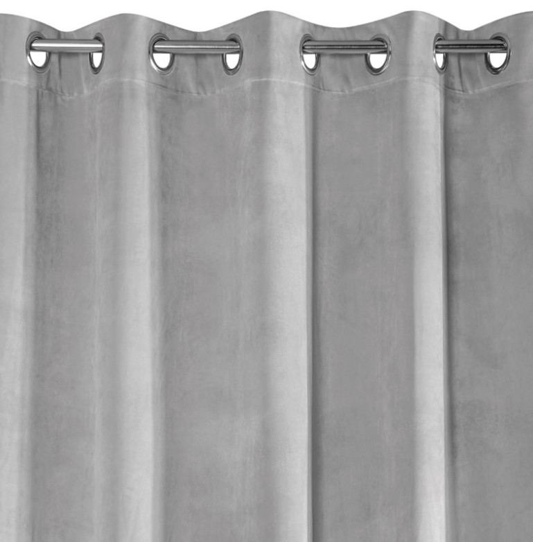 Kvalitní sametový závěs v šedé barvě 140 x 250 cm - Rozměr: Délka: 250 cm