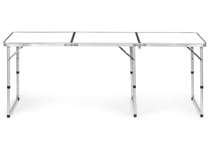Сгъваема маса за кетъринг 180 x 60 cm, бяла, от 3 части