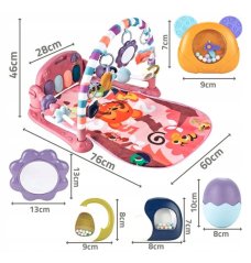 Бебешко одеяло за игра - образователна подложка за бебета с играчки, светлина и мелодии