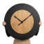 BLACK&OAK 2 Стенен часовник XXL от дъб, 75 см, с безшумен механизъм