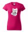 Bavlnené tričko dámske s originálnou potlačou West Highland Terrier - Farba: Čierna, Veľkosť: L