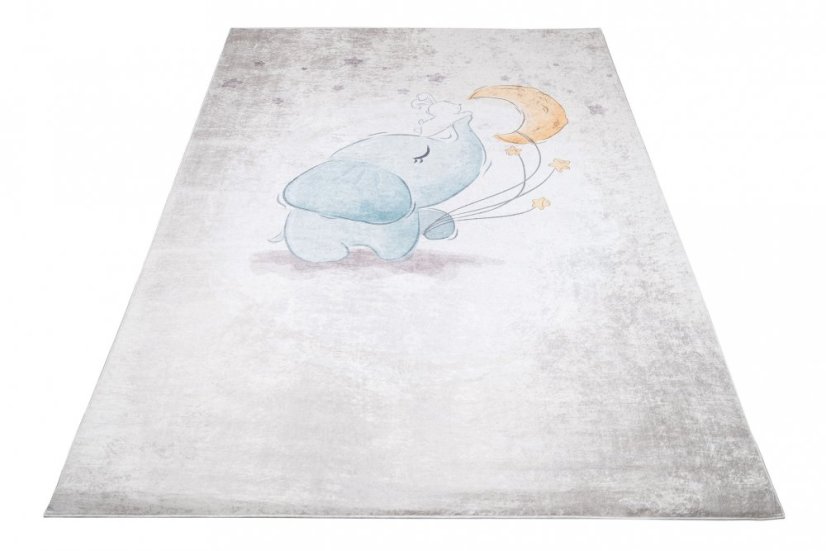 Kinderteppich mit Elefantenmotiv und Mond