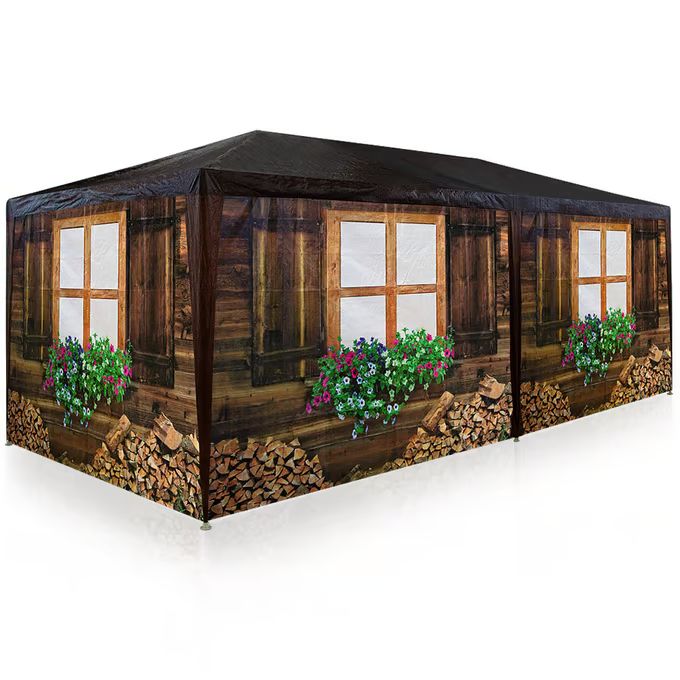 Cort de petrecere - cort de grădină elegant în designul unei cabine din lemn 3 x 6 m
