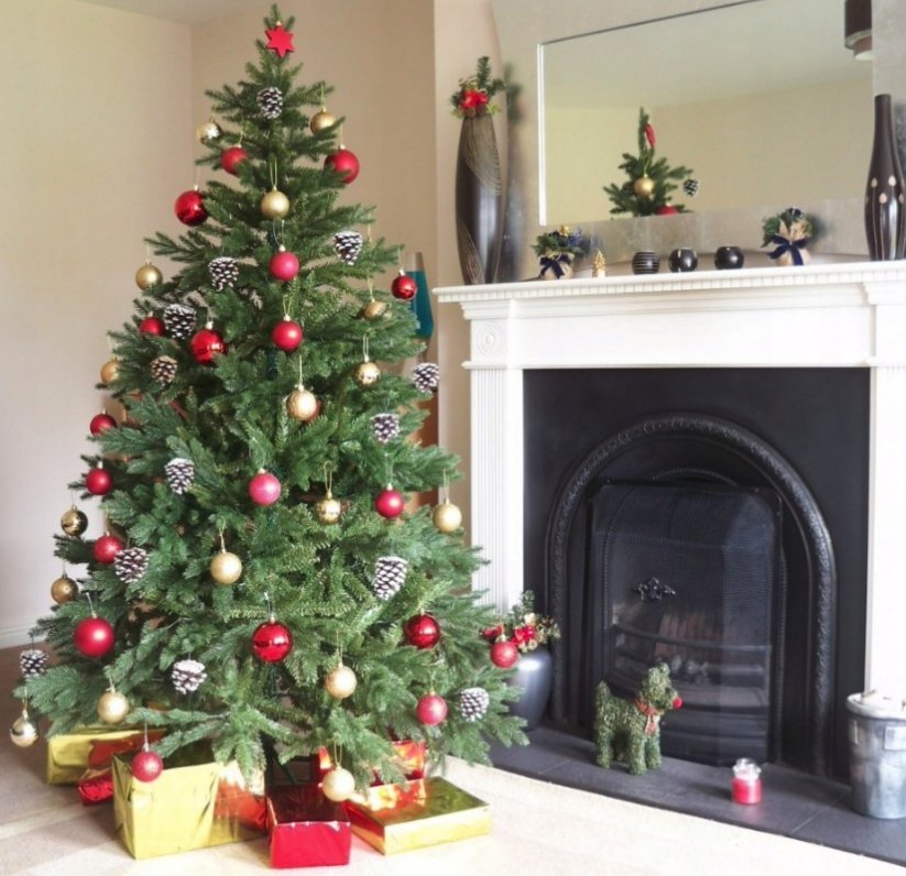 Umělý vánoční stromek jedle s hustými větvičkami 220 cm