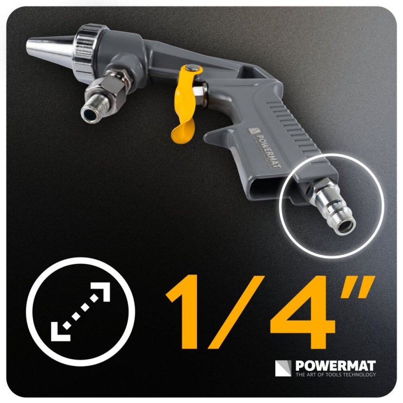 Pieskovacia pištoľ Powermat 1000 ml – pneumatická, 8 bar, 160 l/min
