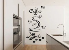 Adesivo murale per cucina tazza di caffè caldo