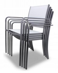 Elegantné kovové záhradné kreslo - sivé