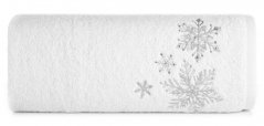 Asciugamano natalizio in cotone con ricamo in argento