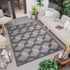Stilvoller grauer Teppich mit 3D-Effekt CANSAS