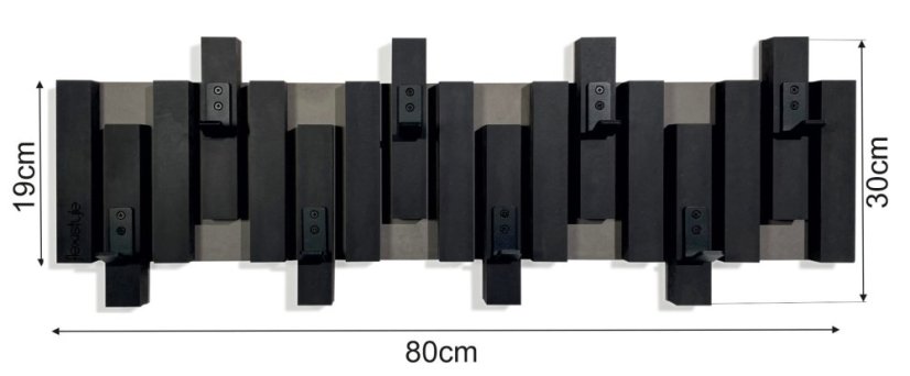 Fekete fali fogas ruhákhoz