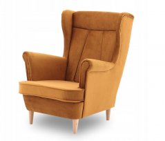 Skandinávská židle v hořčicově žluté barvě