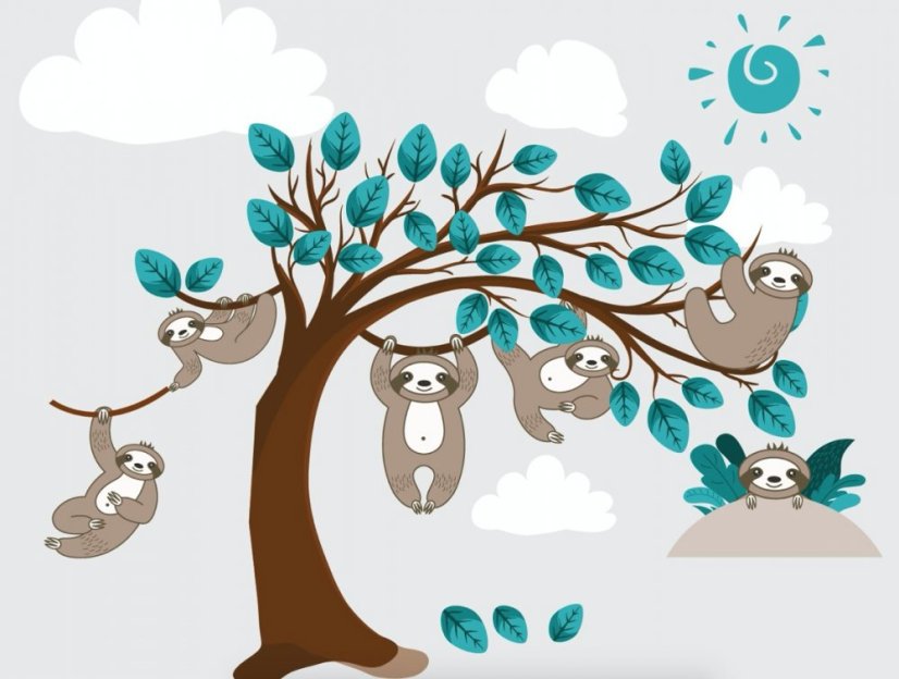 Dekorativer Wandsticker Monkeys In The Trees 60 x 120 cm