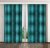 Vzorované závesy tyrkysovej farby