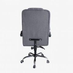 Sedia da ufficio ergonomica con poggiapiedi e massaggio - tessuto grigio