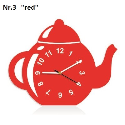 Dekoratív konyhai óra Teáskanna - Farba  produktu: Piros