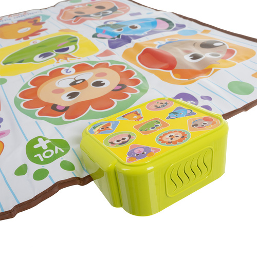 Interaktív zenés táncszőnyeg gyerekeknek állatmotívumokkal és LED fényekkel