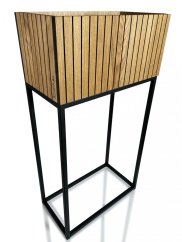 Modernes hohes Pflanzgefäß aus natürlichem Eichenfurnier LOFT FIORINO 42X22X80 cm