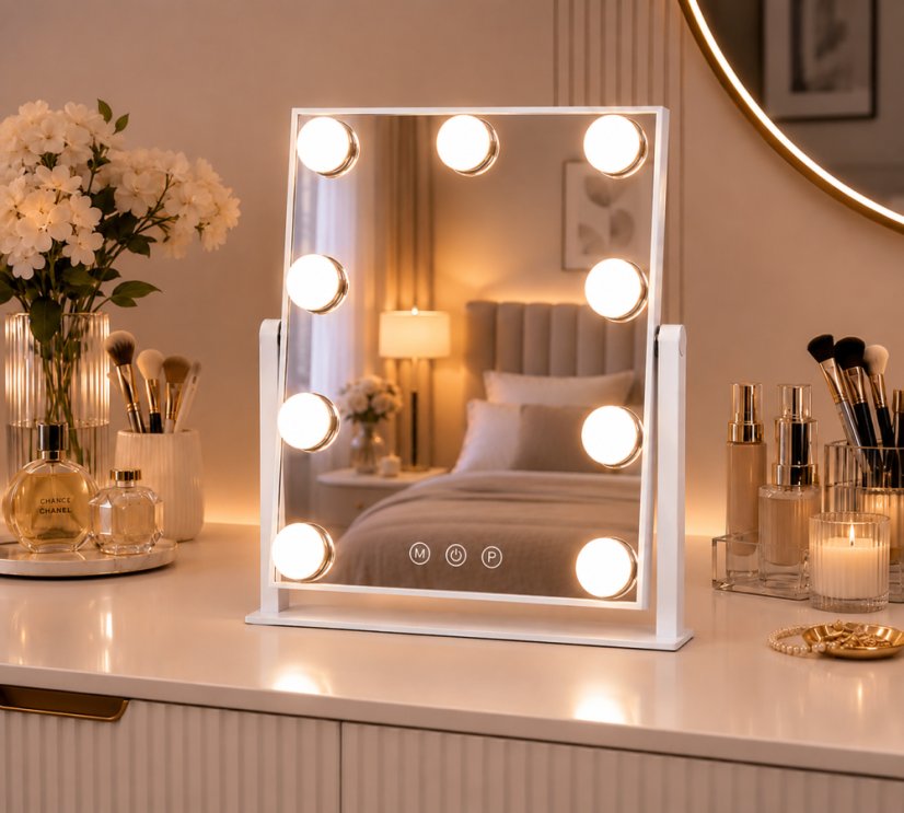 Hollywoodsko LED ogledalo za šminkanje s dodirnim kontrolama – 25 x 30 cm