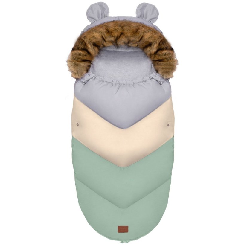 Sacco invernale estensibile Teddy verde-grigio