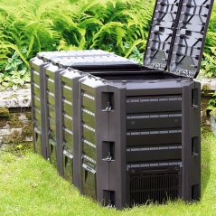 Kerti fekete műanyag komposztáló 800 l - 135 × 72 × 83 cm