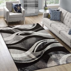 Kvalitný vzorovaný koberec sivej farby