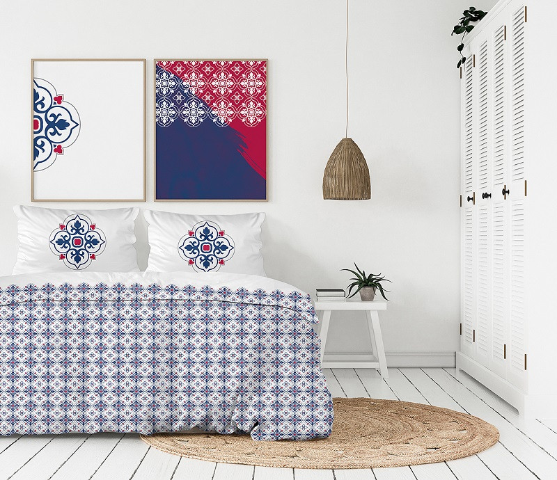 Krásne vzorované posteľné obliečky z kvalitného bavlneného saténu - Rozmer: 3 časti: 1ks 200x220 + 2ks 70 cmx80