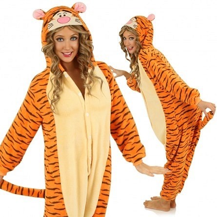 Narancssárga kigurumi overál tigris motívummal S méretű