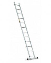 Jednodielny hliníkový oporný rebrík, 12 priečok a nosnosť 150 kg