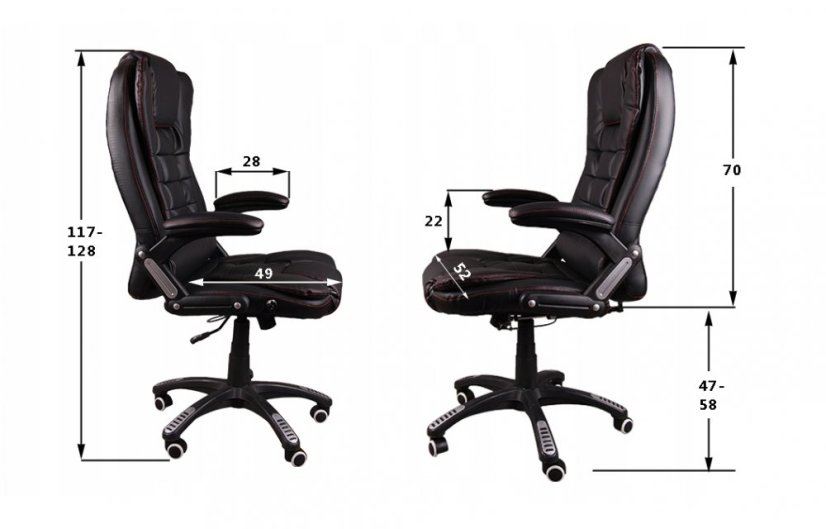 Masážní křeslo v červené ekokůži BSB001M