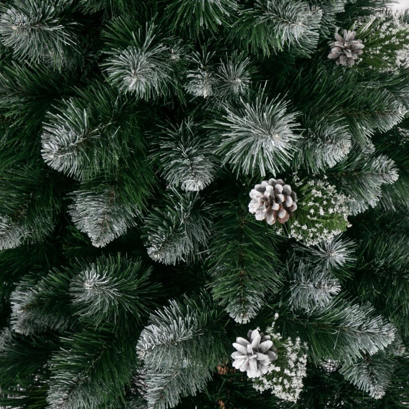 Božično drevo z borovimi storži in kristali 220 cm