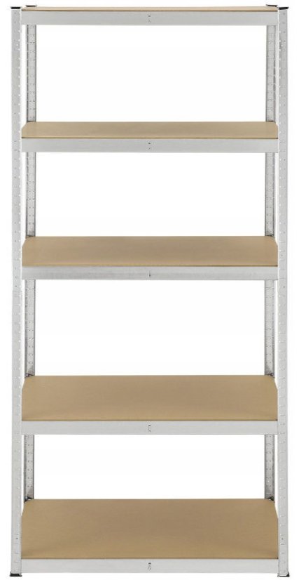 Stabilní kovový regál s 5 policemi 222 x 90 x 40 cm