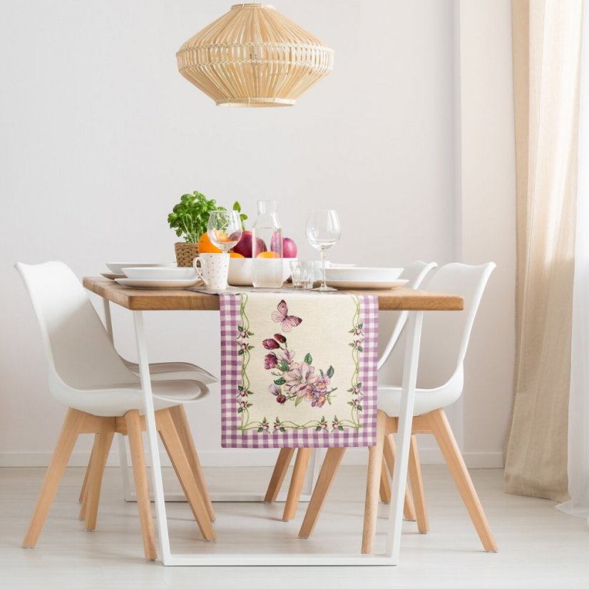 Gobelin futófelület szőtt mintával - virágok és pillangók