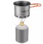 Camping Topf- und Pfannenset 2in1, eloxiertes Aluminium, 900 + 500 ml
