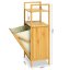 Raft din bambus cu coș basculant pentru rufe de 36 l - 95 x 40 x 30 cm